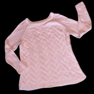 Sonoma Womens cream Lattice Knit Soft Long Sleeve Warm Winter Sweater XL